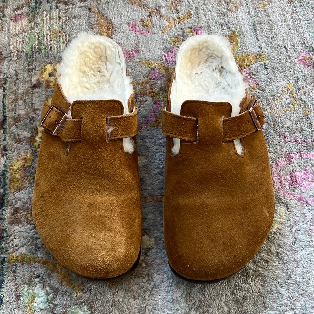 Birkenstock shearling-lined Boston clogs